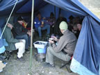 diner in tent