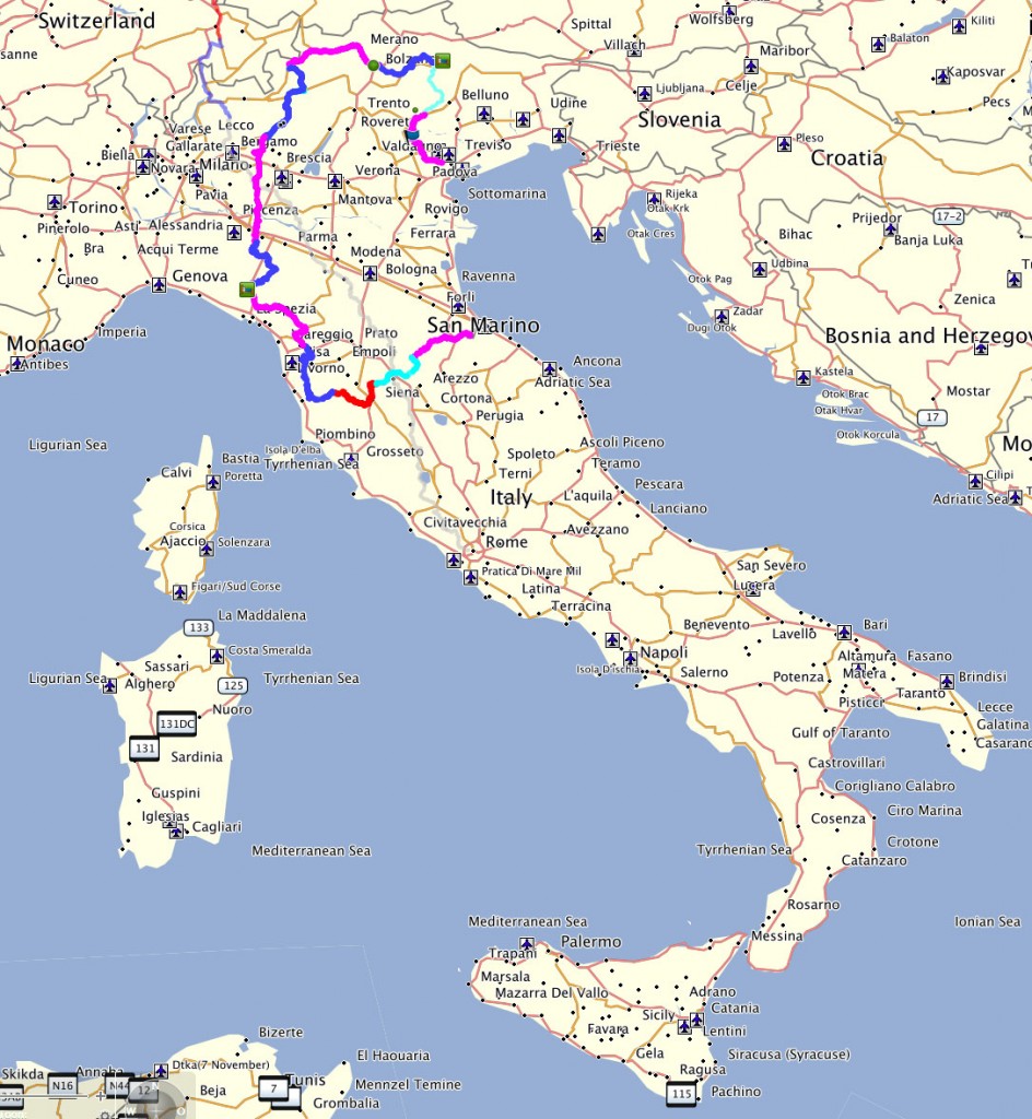 Italie routes